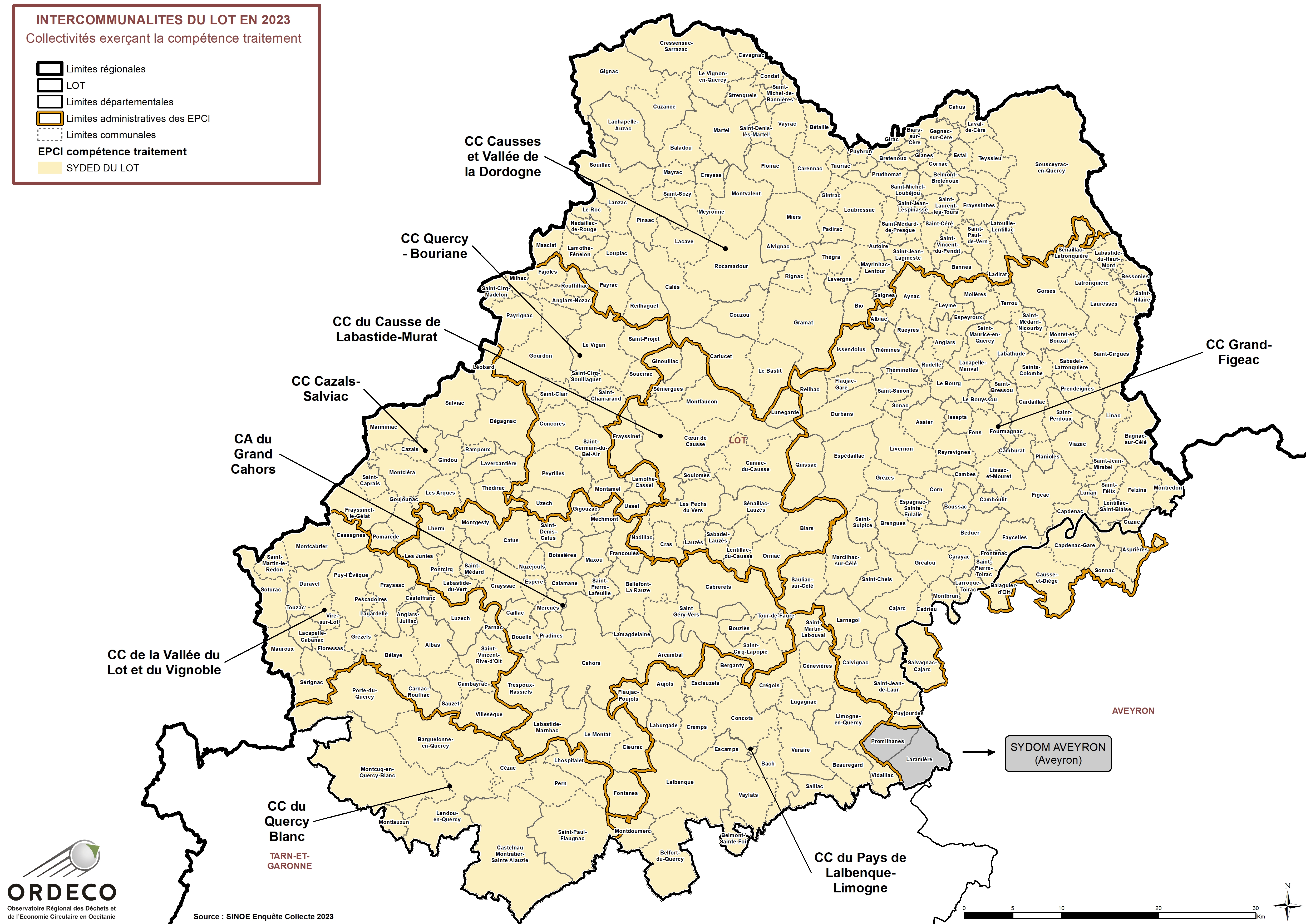  - Les Collectivités à compétence Traitement en 2023 - Lot