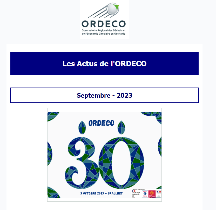 Les actus de l&aposORDECO - Septembre 2023