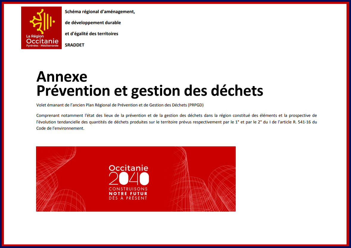 Annexe Prévention et Gestion des déchets SRADDET Occitanie