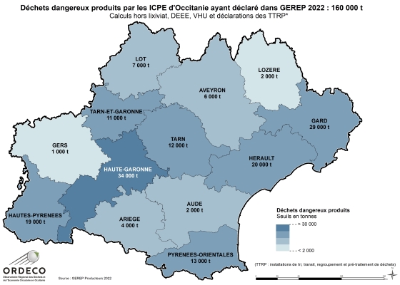 DD produits par les GP par département en Occitanie en 2022