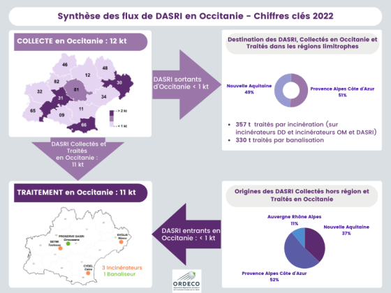 Synthèse des flux de DASRi d&aposOccitanie en 2021