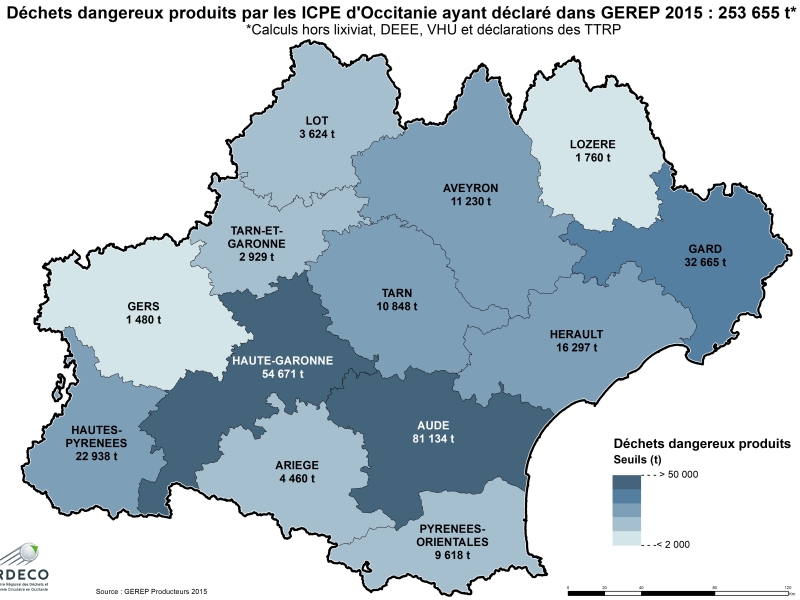 DD produits par les GP en Occitanie en 2015
