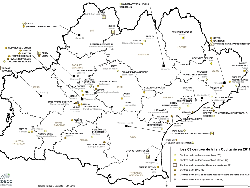 Carte des Centres de tri  ITOM 2016- VF