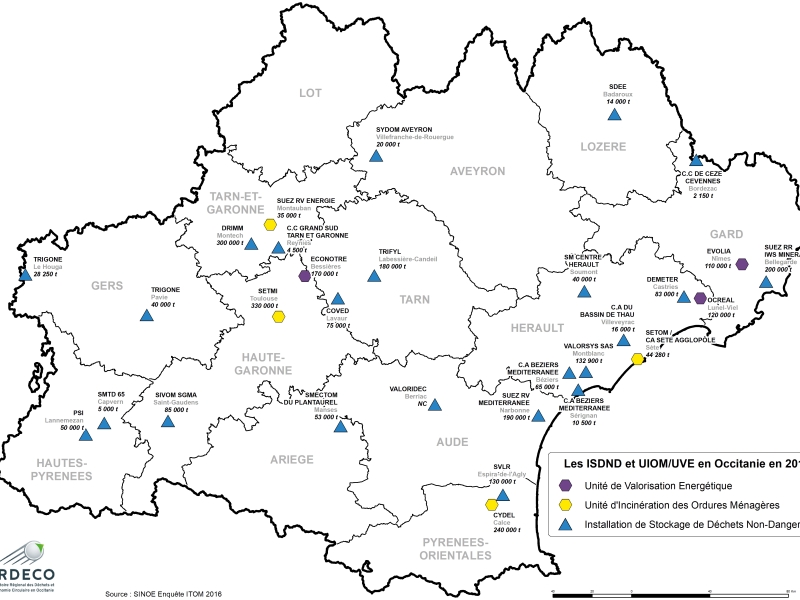 ISDND UIOM en Occitanie en 2016