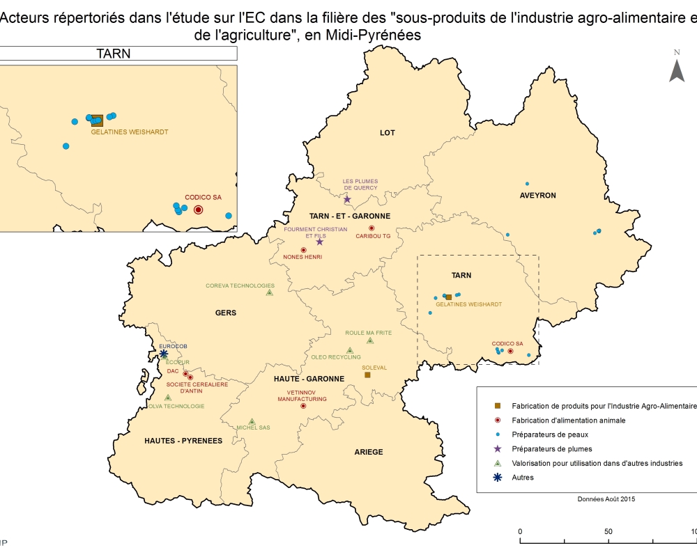 Carte acteurs Sous-produits IAA de ECC en 2015
