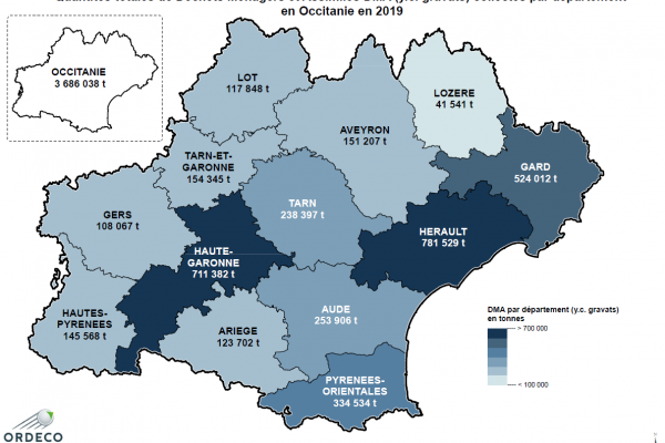 DMA tonnes y.c. gravats par dept 2019