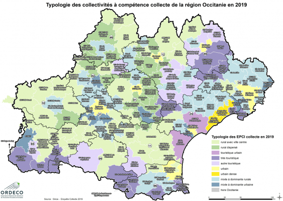 Typologie des EPCI collecte en Occitanie en 2019