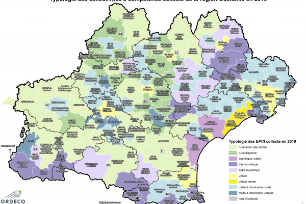 Typologie des EPCI collecte en Occitanie en 2019