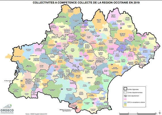 Les collectivités à compétence collecte de la région Occitanie en 2019