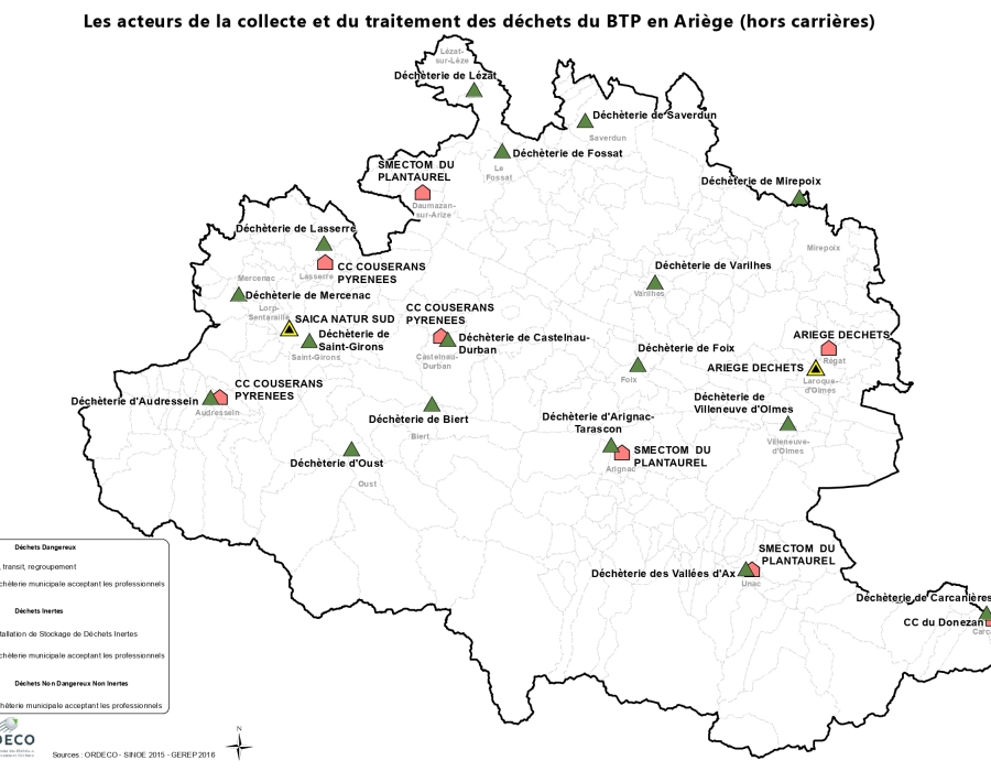 Les acteurs départementaux de la collecte et du traitement des déchets du BTP