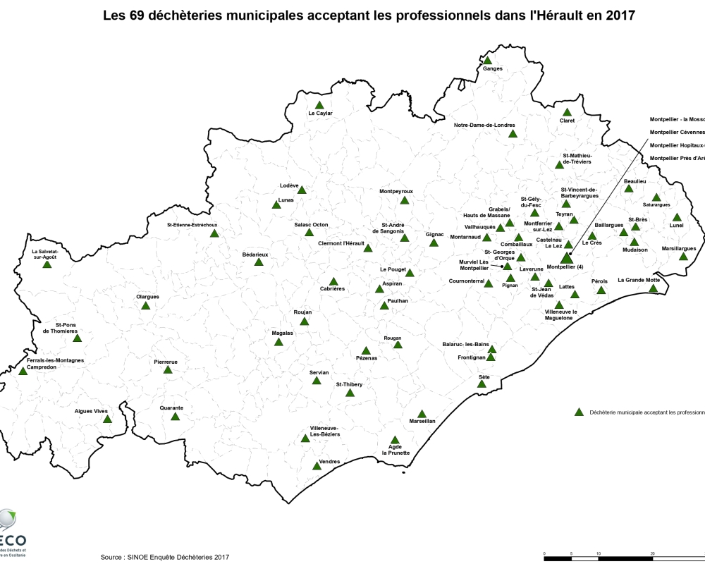 34 - Déchèteries acceptant les professionnels HERAULT