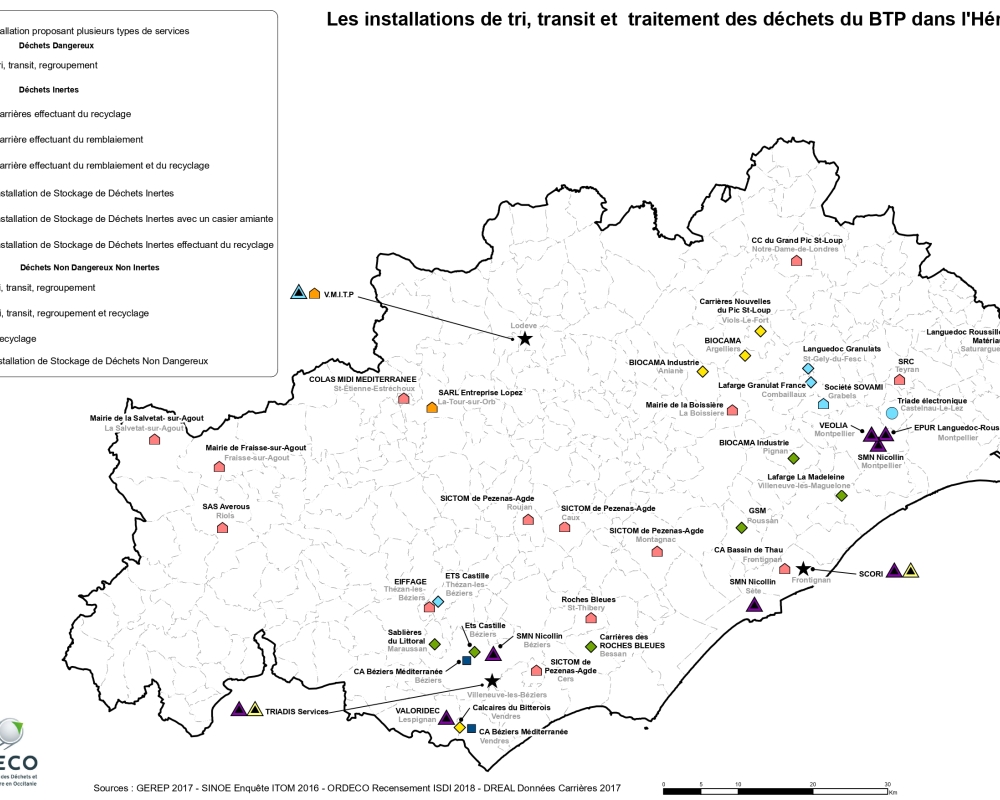 34 - Installations de traitement des déchets du btp HERAULT