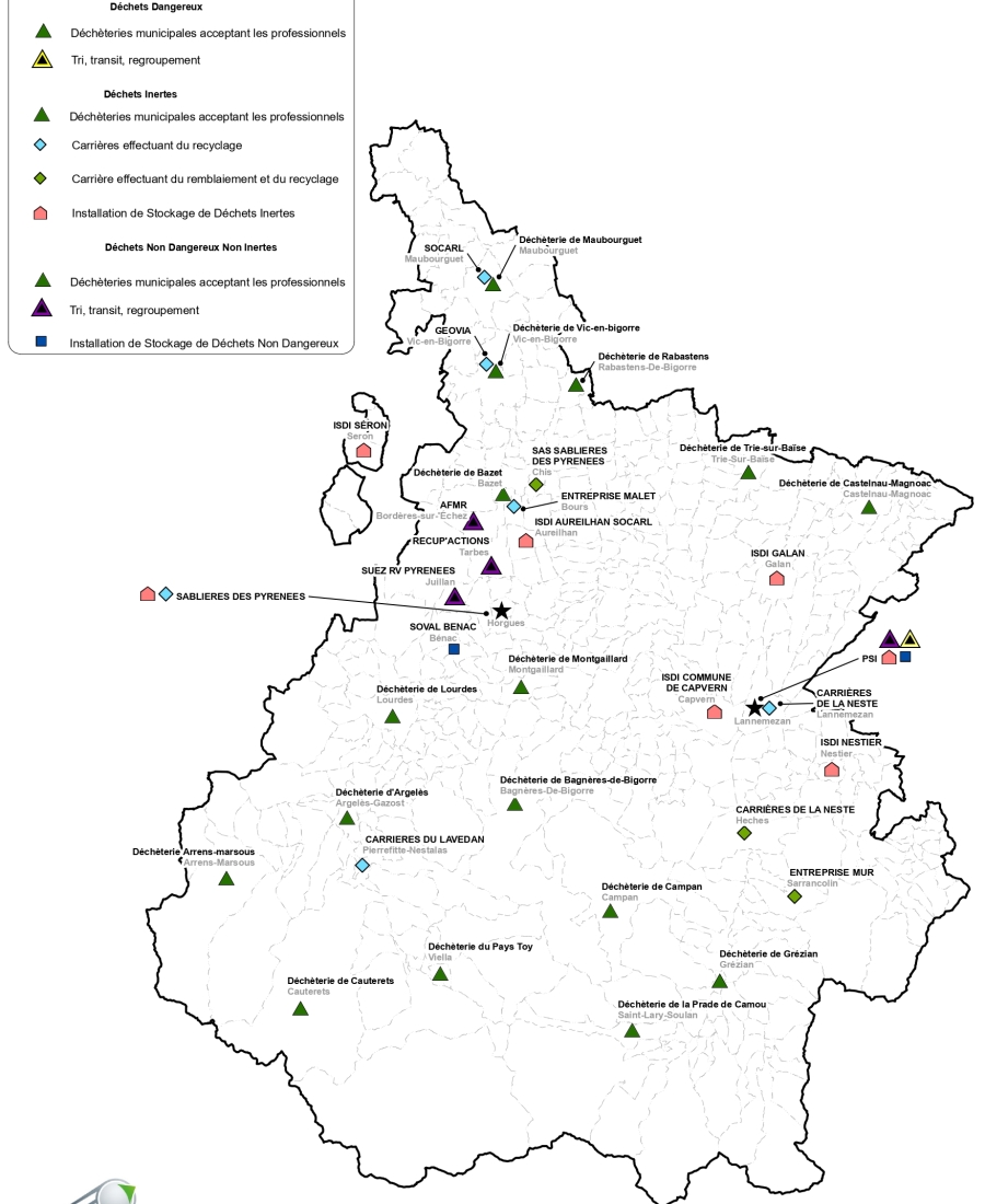 65 - Acteurs de collecte et traitement des déchets du btp HAUTES PYRENEES
