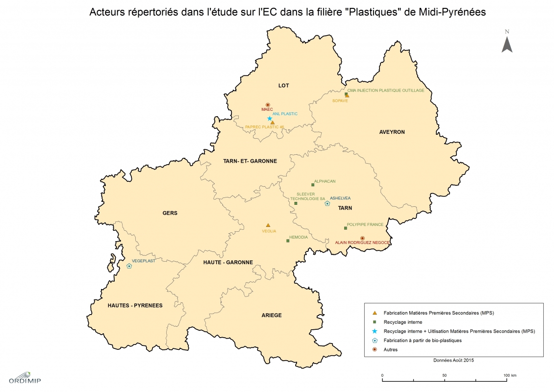 Carte acteurs Plasturgie de ECC en 2015