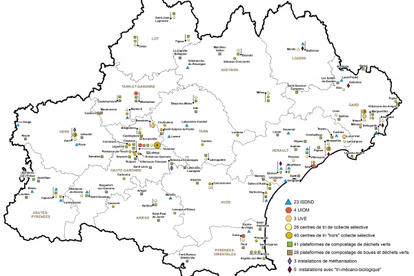 Carte avec communes régionale installations ITOM 2018 V2