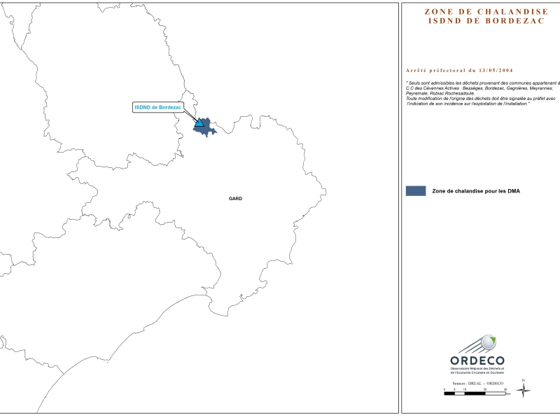 30 ISDND BORDEZAC Zone de chalandise AP 052004